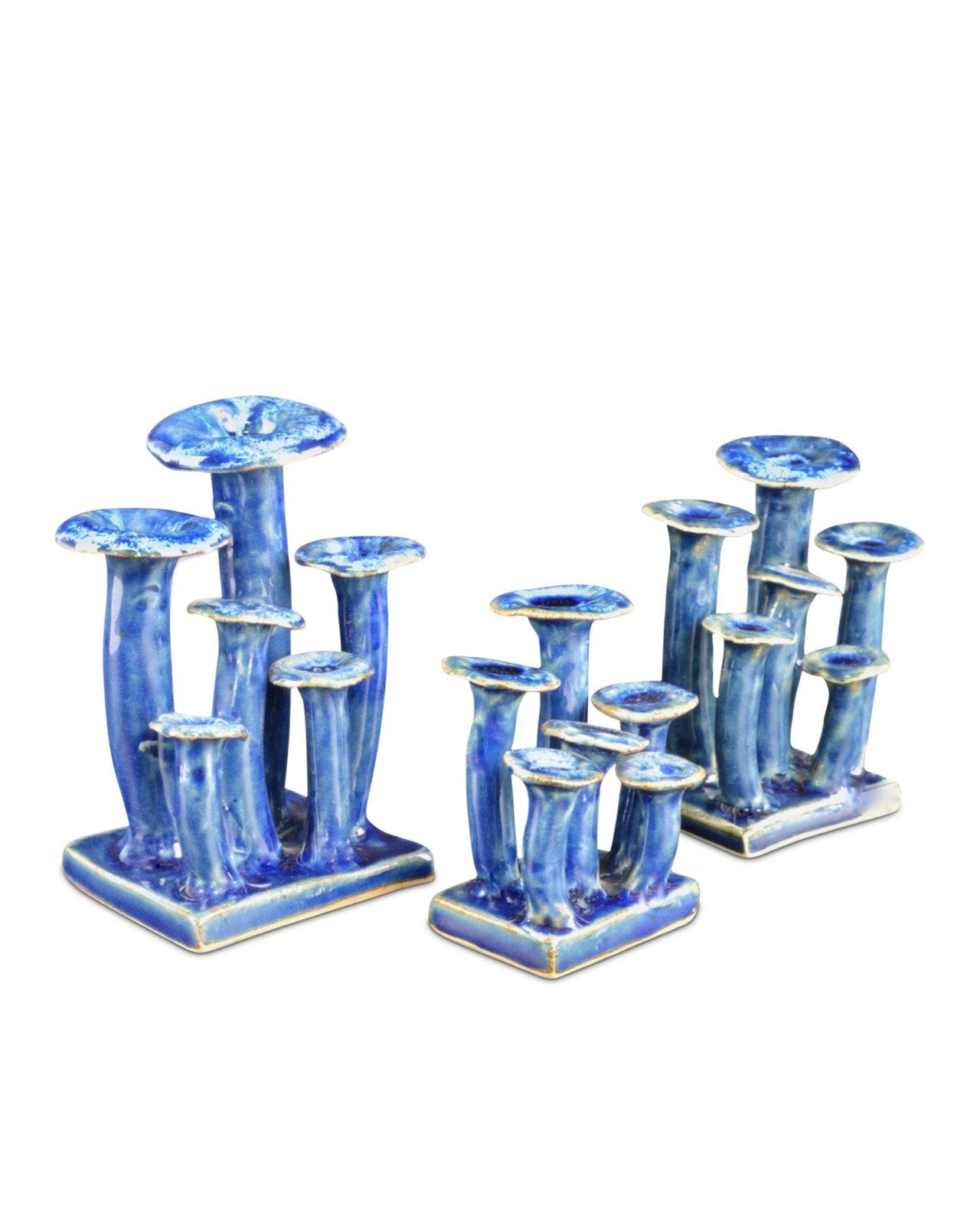 Wild Blue Mushrooms Set of 3